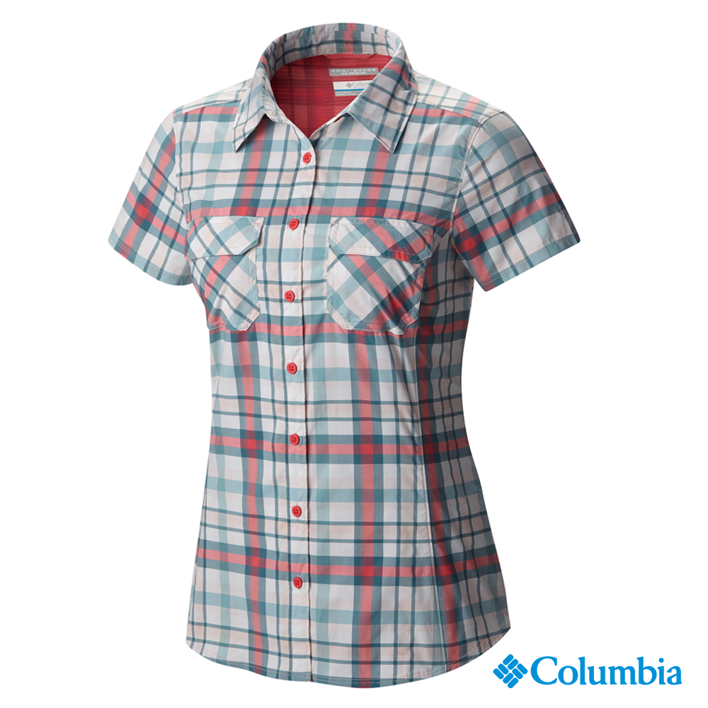 【美國Columbia哥倫比亞】短袖防曬30快排襯衫-女-豔粉(UAK79930HP)