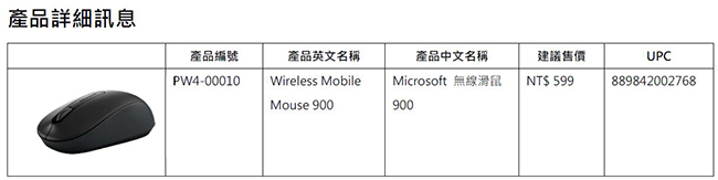 微軟 Microsoft 無線滑鼠900