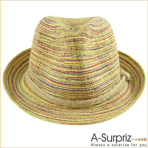 A-Surpriz 七彩條紋彩編遮陽帽