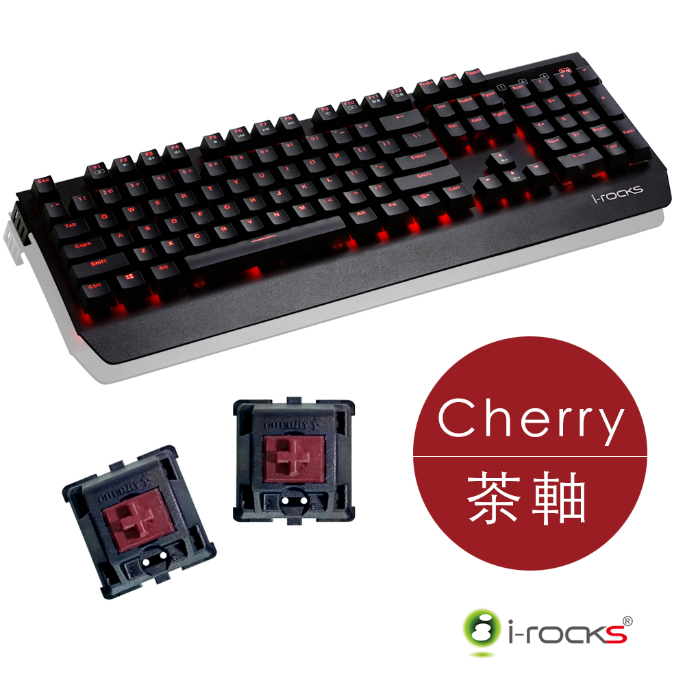 i-Rocks K60M全背光鋁合金機械電競鍵盤-Cherry茶軸