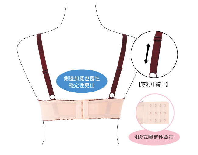 日本犬印 法漾蕾絲捧胸機能背扣內衣 M/L 共2色