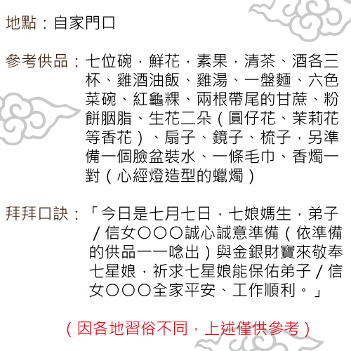 【吉美香】農曆七月初七《七夕》《七娘媽》環保金紙組