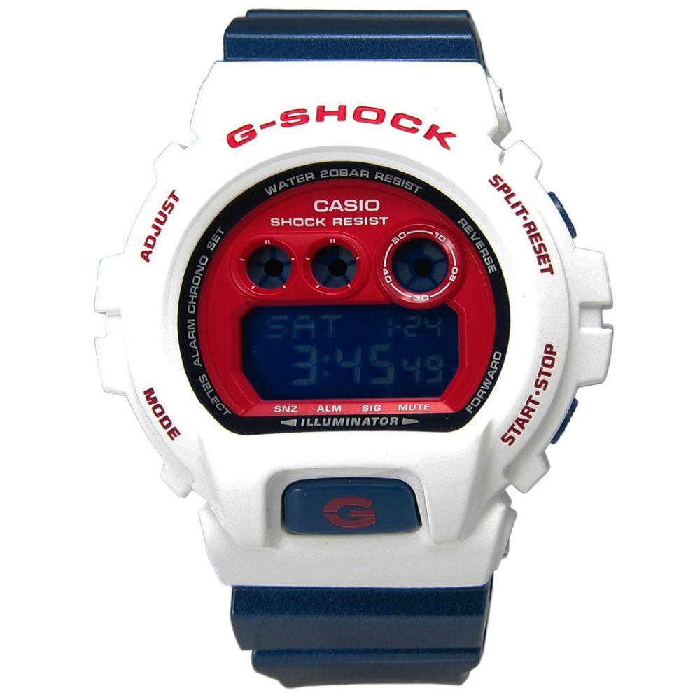 G-SHOCK 玩酷夏日街頭運動電子錶(GD-X6900-7)-紅色 白色 藍色/53mm