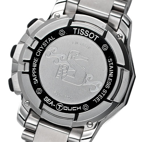 TISSOT SEA-TOUCH 怒海潛將觸控潛水鍊帶錶-黑/44mm