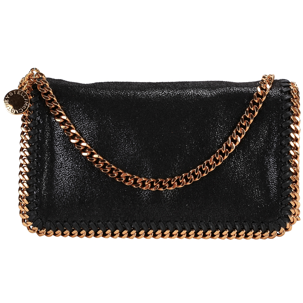 Stella McCartney Falabella 鏈帶斜背包(黑/金)