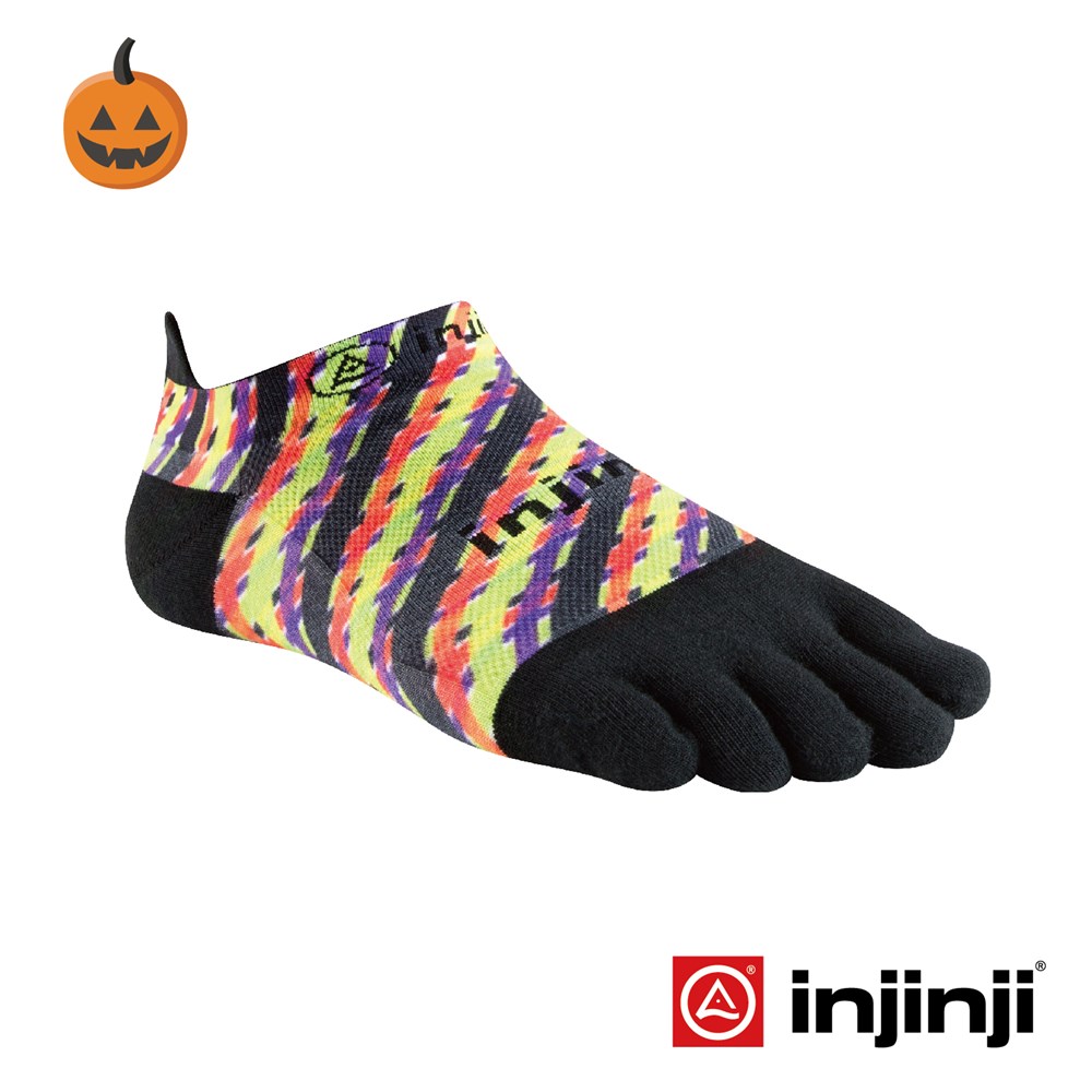 【Injinji】RUN 輕量吸排五趾隱形襪-萬聖彩條