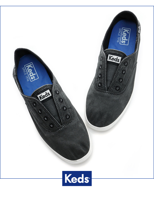 Keds 品牌經典系列之水洗休閒便鞋-炭灰