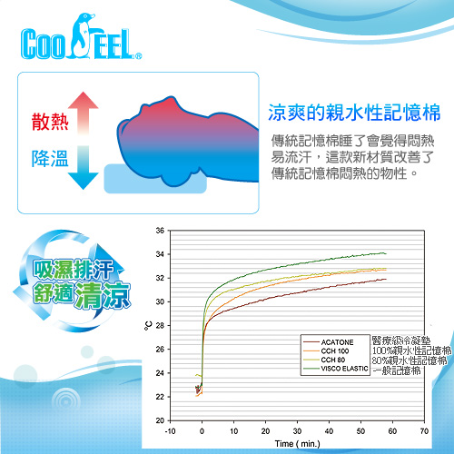 【CooFeel】台灣製造高級酷涼紗高密度酷涼記憶枕