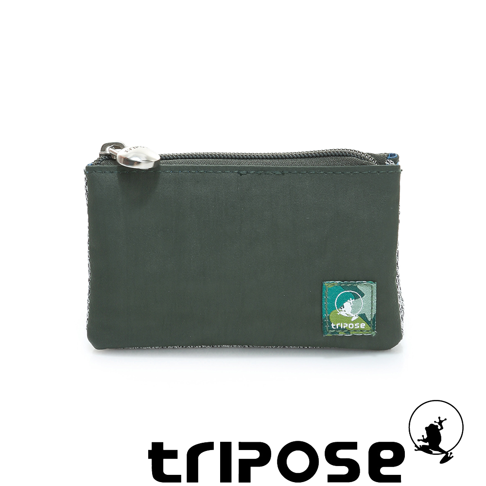 tripose 漫遊系列岩紋簡約微旅萬用零錢包 深綠