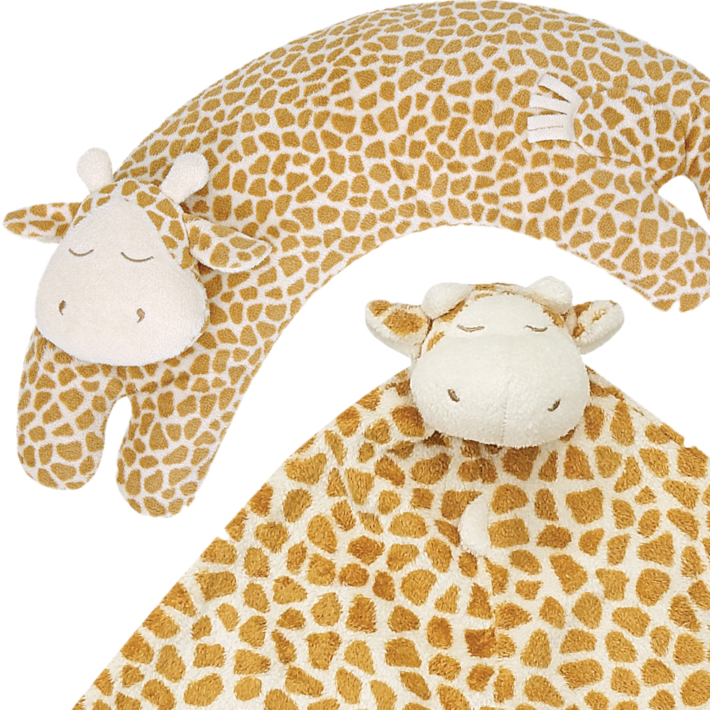 Angel Dear 長頸鹿與小兔大集合-寶寶枕頭+寶寶安撫巾