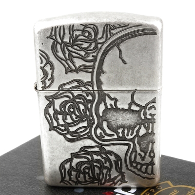 【ZIPPO】美系~Skull Roses-骷髏玫瑰蝕刻打火機