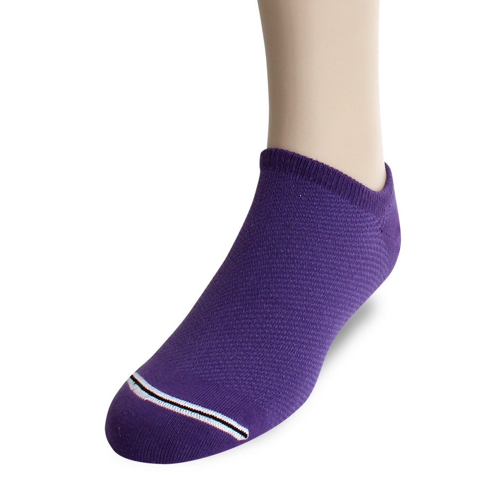 裕發 90°直角不滑落透氣網孔隱形襪(20~24cm)3入-深紫