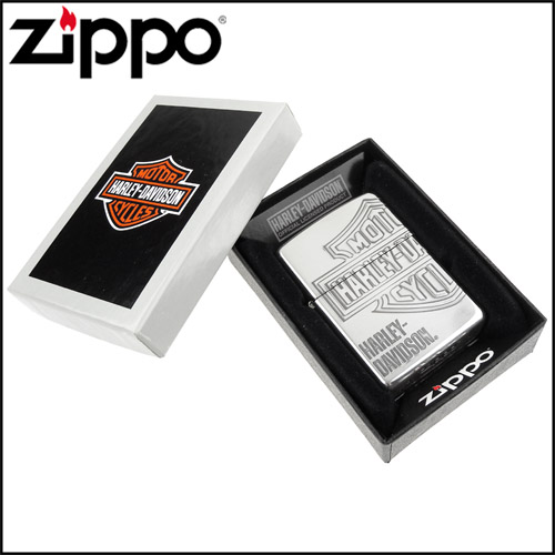 【ZIPPO】日系~Harley-Davidson-哈雷-銀燻黑蝕刻4面加工