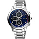 agnes b. SOLAR 太陽能法國國旗計時腕錶(BY6002P1)-藍x銀/42mm product thumbnail 1
