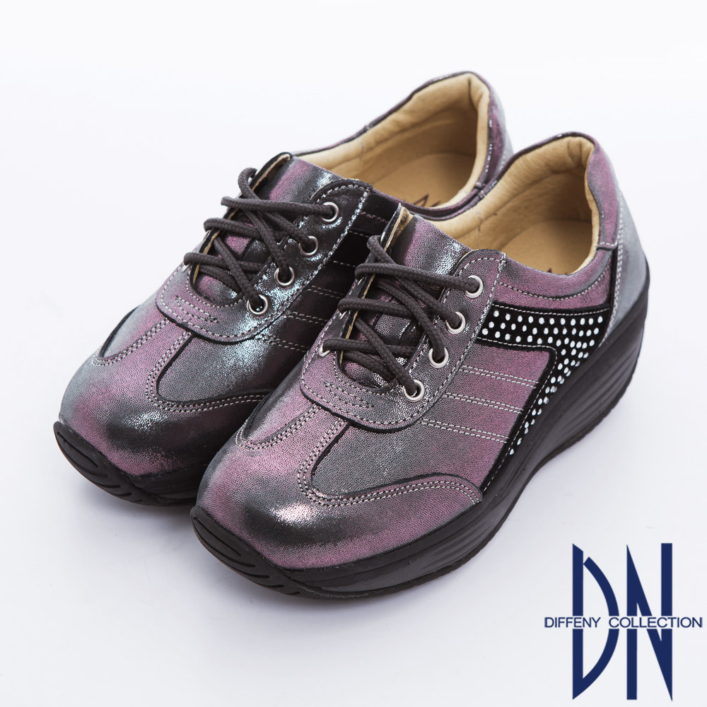 DN 專業密度 舒適動能綁帶休閒氣墊鞋 灰紫