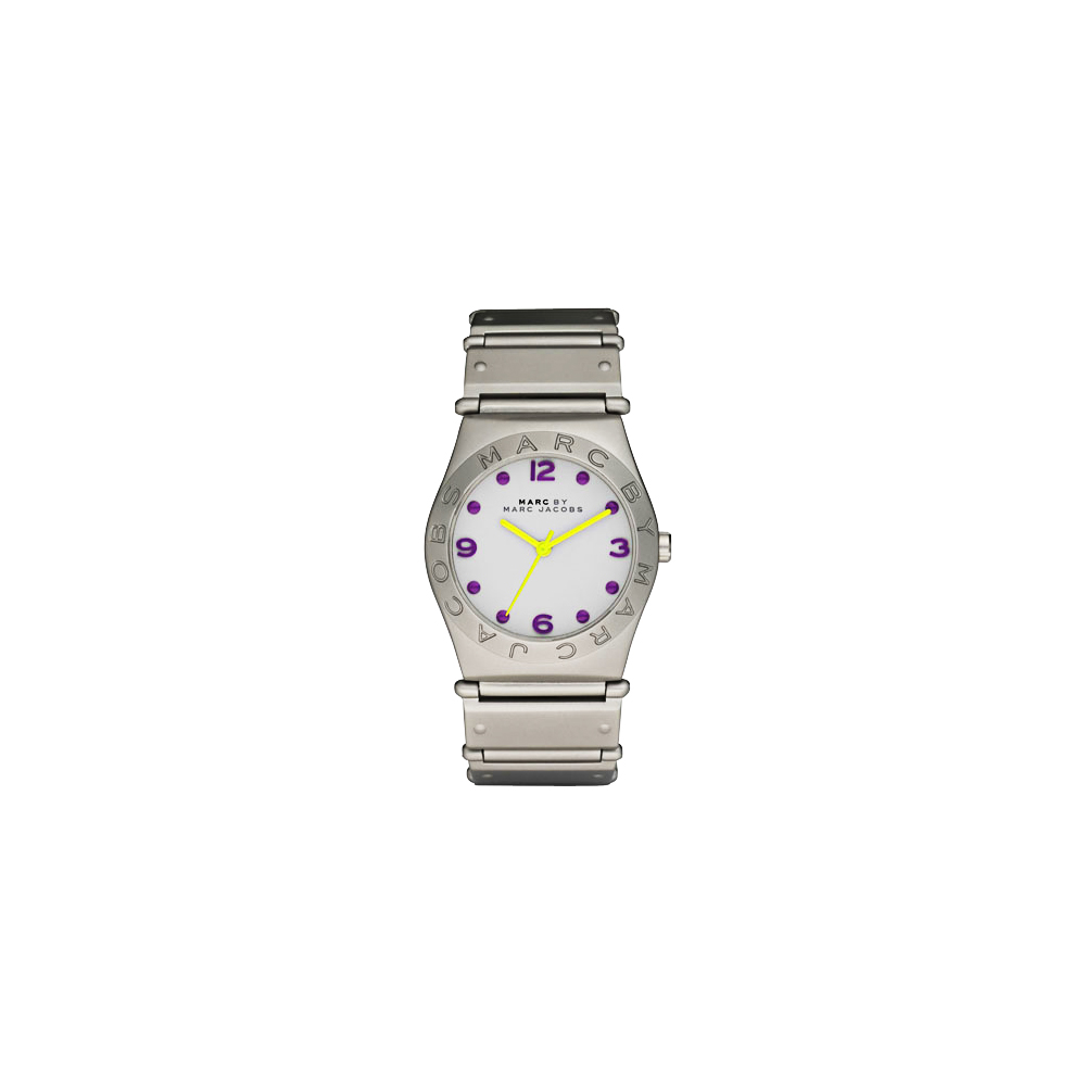 Marc Jacobs 色彩潮流時尚腕錶-銀白/36mm