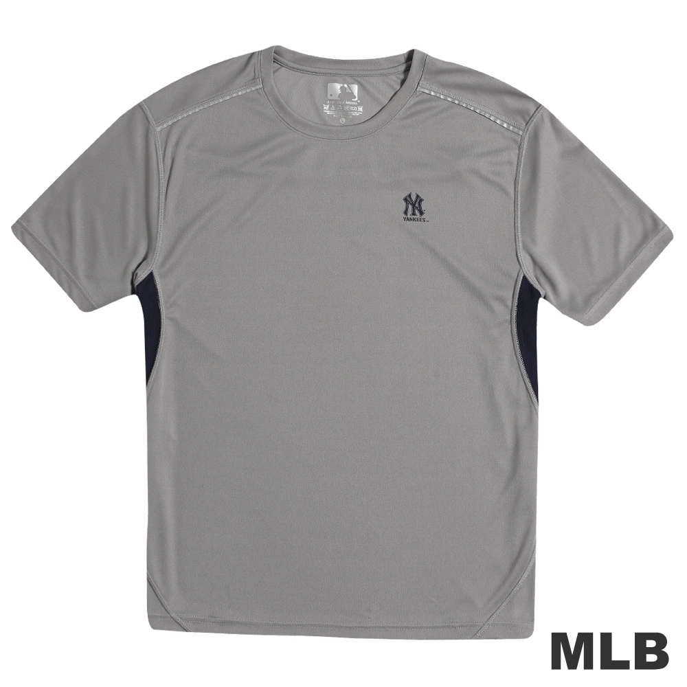 MLB-紐約洋基隊反光合身吸濕排汗T恤-灰(男)