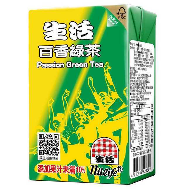 生活 百香綠茶(250ccx6入)