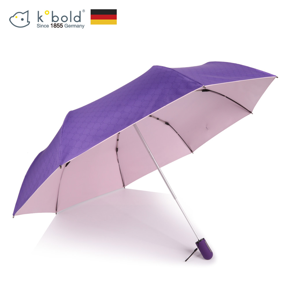 德國kobold酷波德 抗UV粉紅女王系列-矽膠蜂巢-按摩手把-遮陽防曬三折傘-貴氣紫