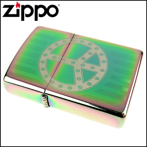 ZIPPO 美系~Rivet Peace Sign-鉚釘和平標誌圖案打火機