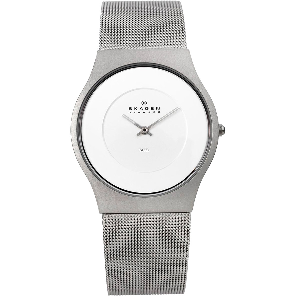 SKAGEN 233不鏽鋼系列時尚米蘭腕錶-銀/36mm