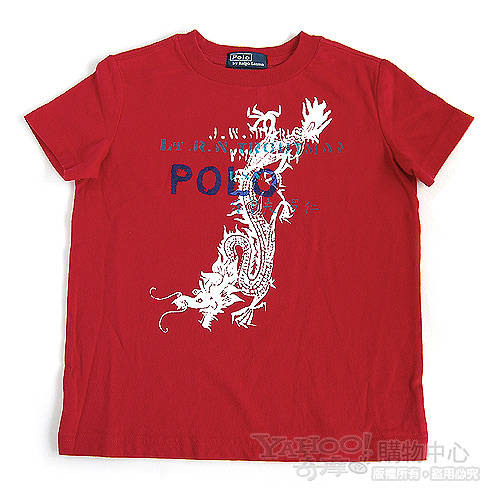 RALPH LAUREN 正紅龍圖騰短袖T恤(3歲)