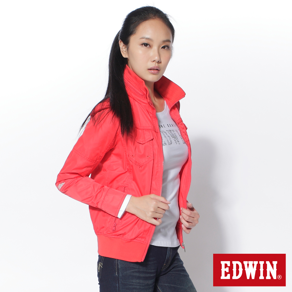 EDWIN 專注個性 都會剪接外套-女款(桔色)
