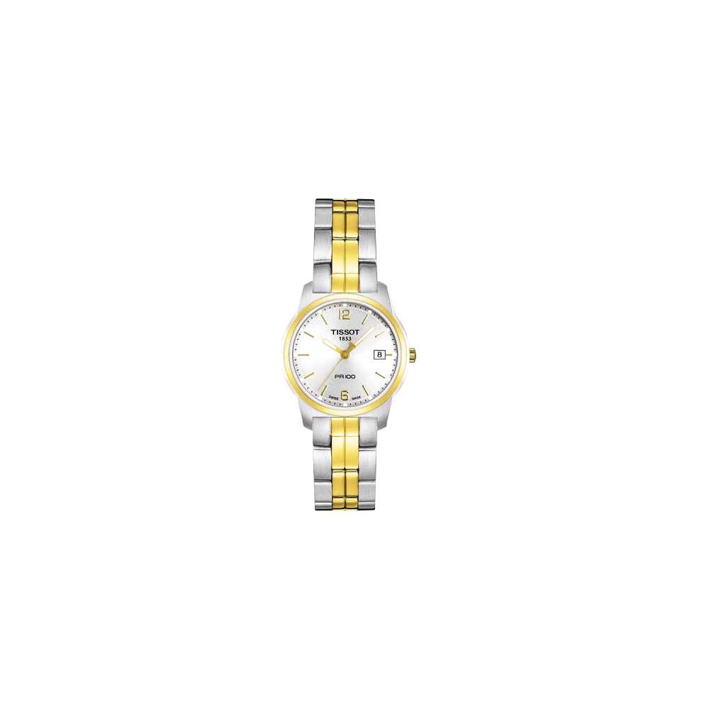 TISSOT 天梭 官方授權 PR100 經典瑞士石英女錶-半金/24mm