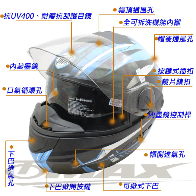 THH T797A+ 新一代駭客全罩半罩 可掀式雙鏡片 可樂帽