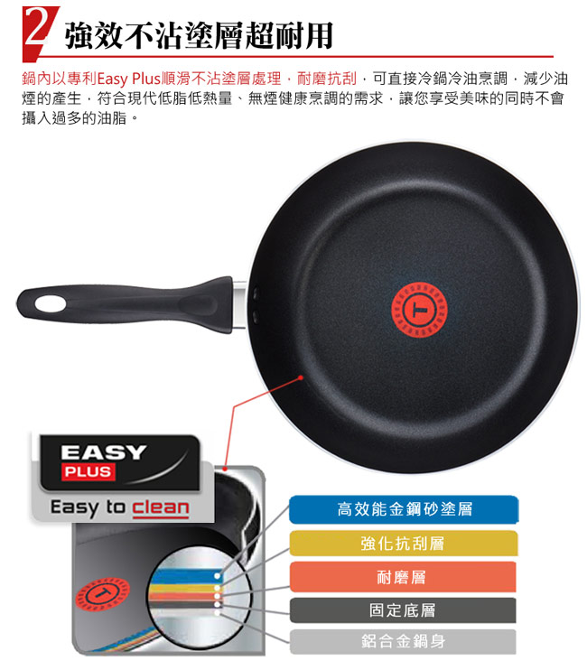 Tefal 法國特福輕食光系列26CM不沾平底鍋