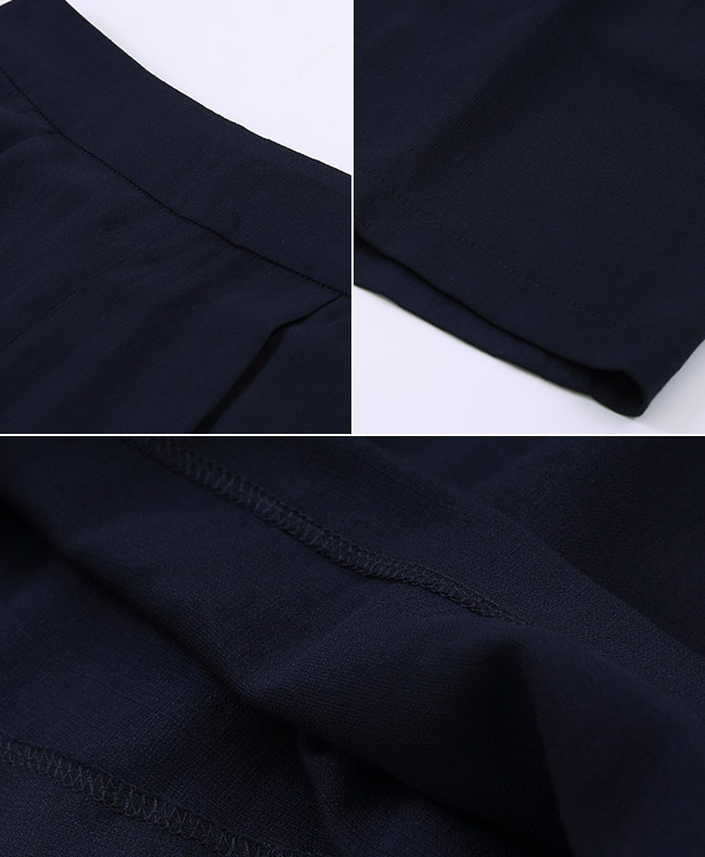 H:CONNECT 韓國品牌 女裝-雙色混紗細摺短褲-藍(快)