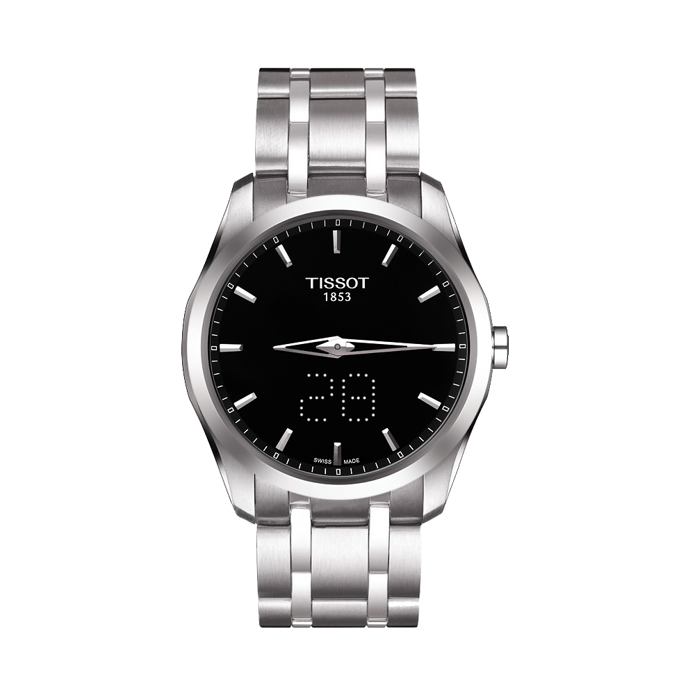 TISSOT 天梭 官方授權 Couturier 系列 Date時尚腕錶-黑/39mm T0354461105100