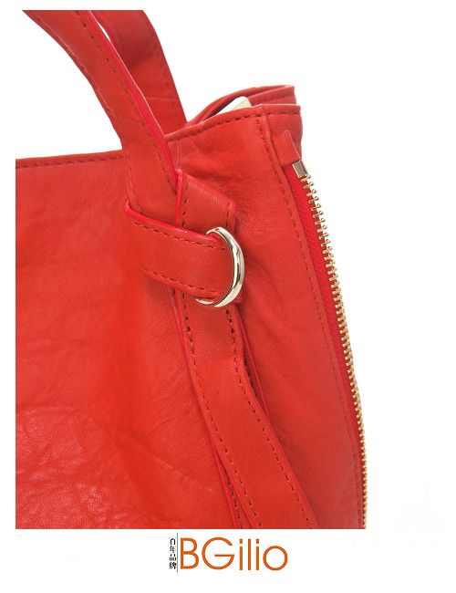 義大利BGilio - 個性柔美小羊皮肩背包-紅色1074.001