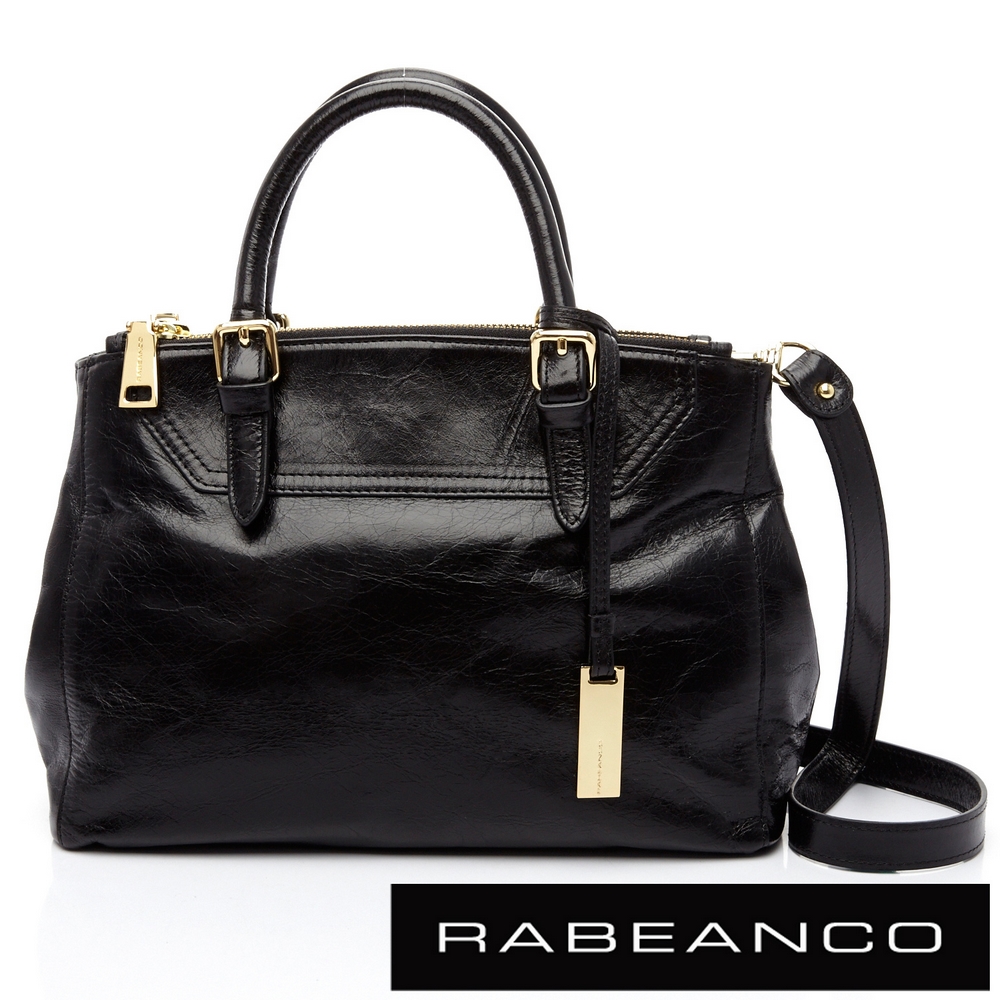 RABEANCO 歐系時尚粉領系列多way雙拉鍊手提包 - 星夜黑
