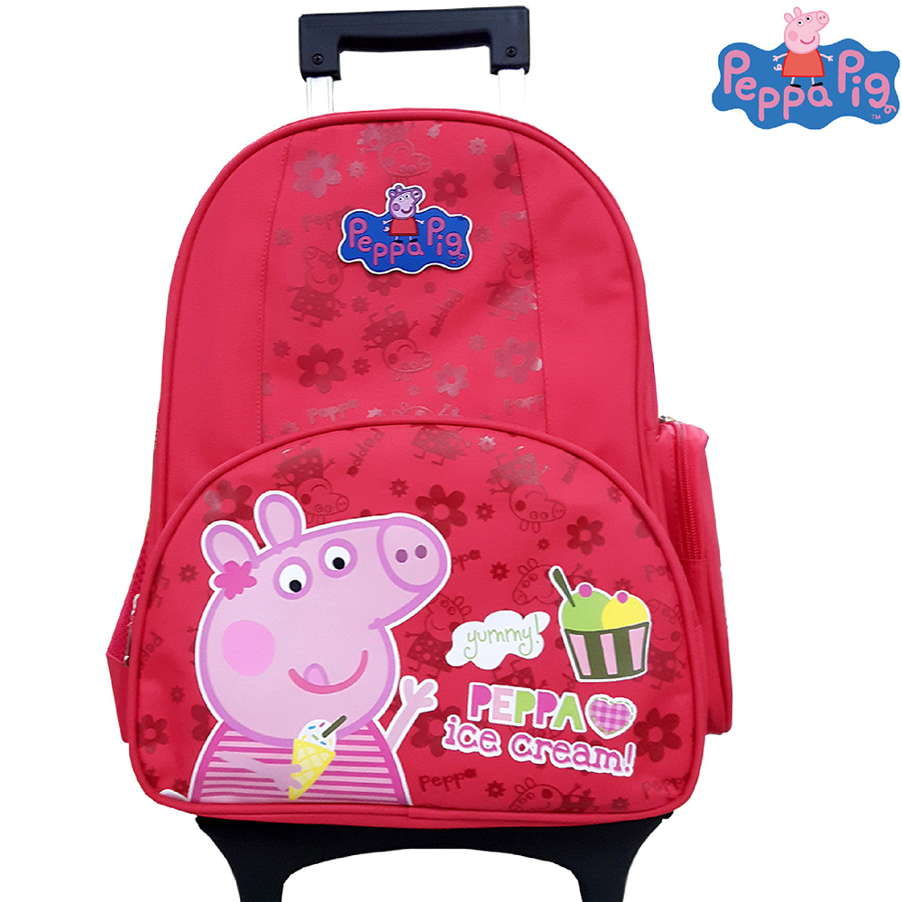 【Peppa Pig 粉紅豬】可拆式鋁合金拉桿書包(冰淇淋_PP-5708)