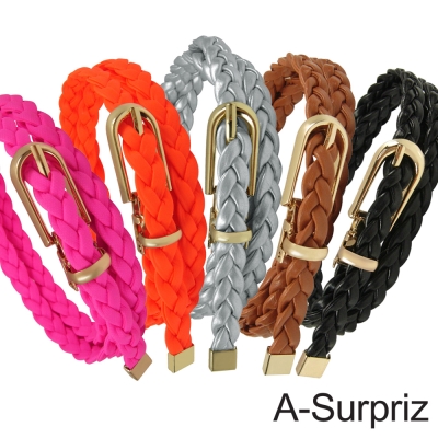 A-Surpriz 都會時尚編織細版腰帶(5色選)