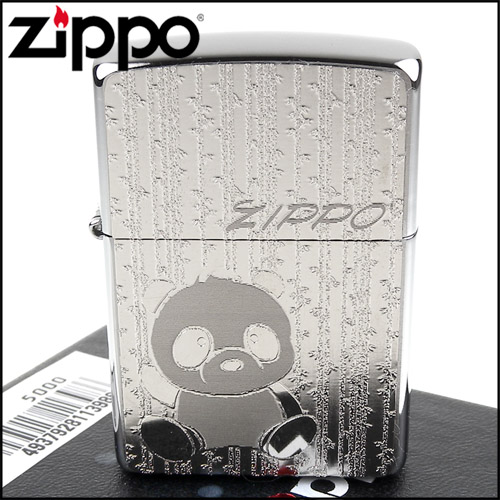 ZIPPO 日系~Metal Plate-貓熊/熊貓圖案貼飾加工打火機