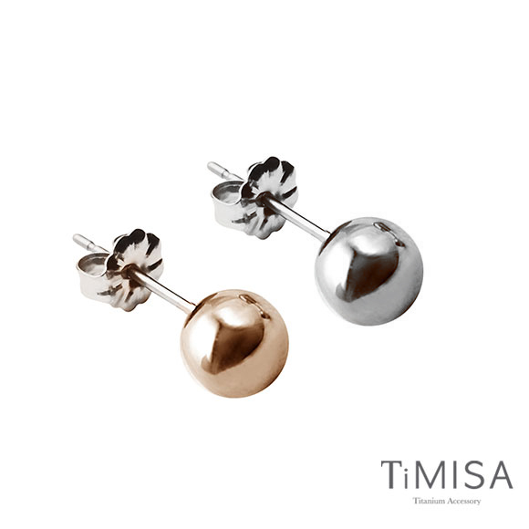 TiMISA 極簡真我(6mm) 純鈦耳環(雙色可選)
