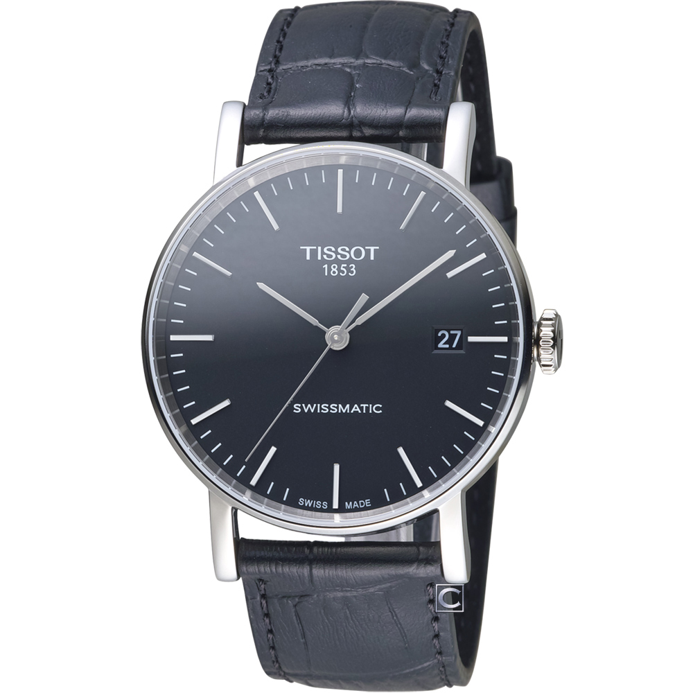 TISSOT 天梭 EVERYTIME 經典雋永機械錶-黑/40mm