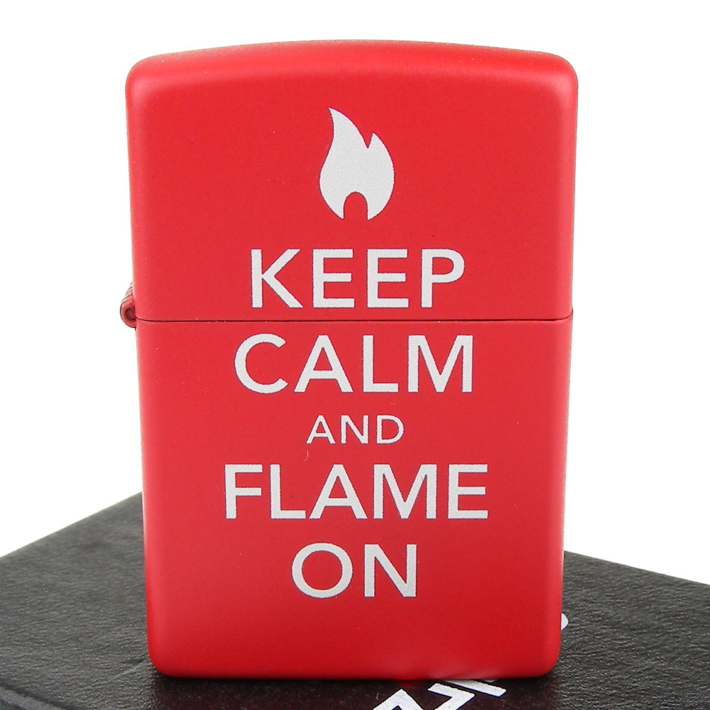 【ZIPPO】美系~Keep Calm and Flame On-膠印圖案設計打火機