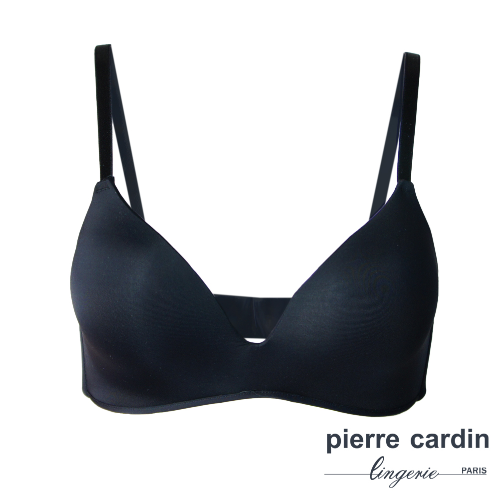 【pierre cardin 皮爾卡登女性內衣】無鋼圈無痕美型內衣(單件-黑)