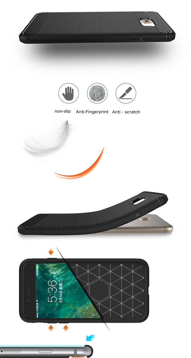 PKG Samsung S8 PLUS抗震防摔手機殼-碳纖維紋系列-紳士黑