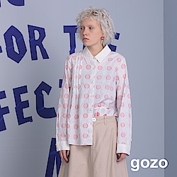 【gozo】英倫復古立體毛邊波卡點點襯衫