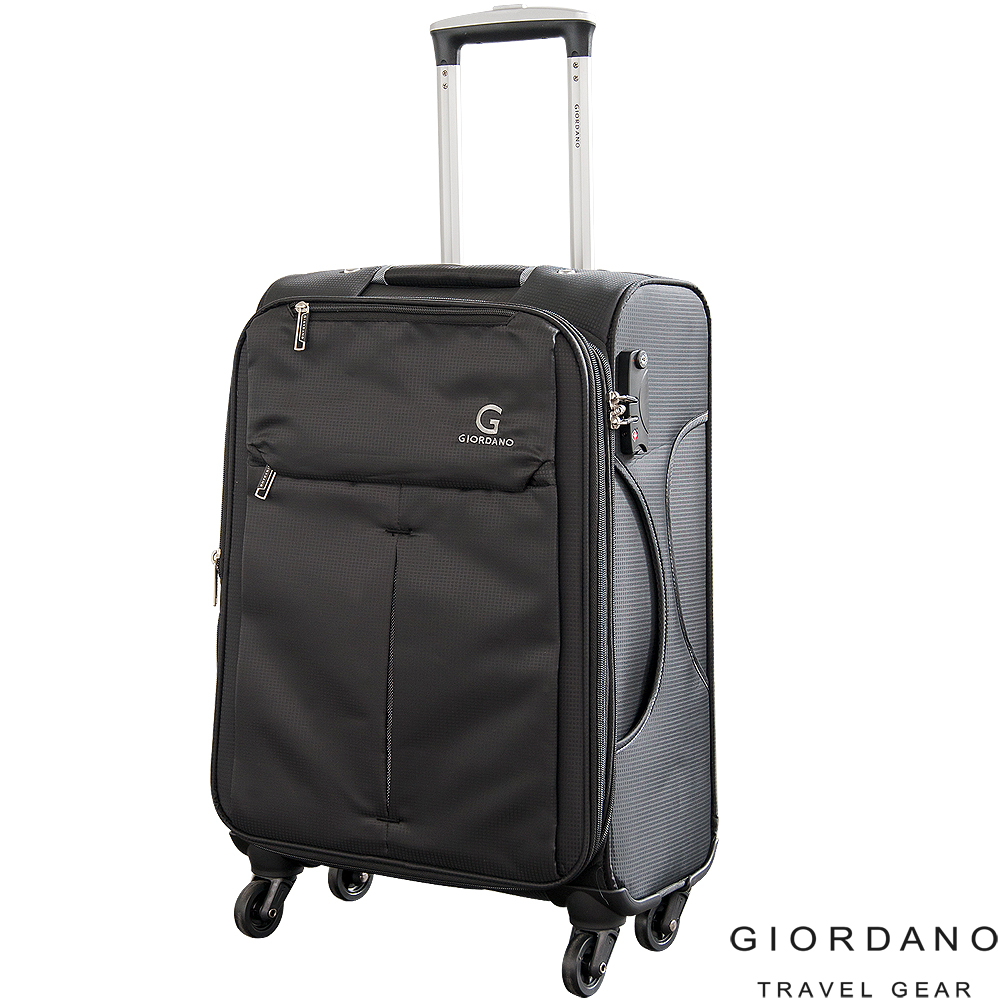 GIORDANO 佐丹奴 20吋超輕量格紋旅行箱 (黑)