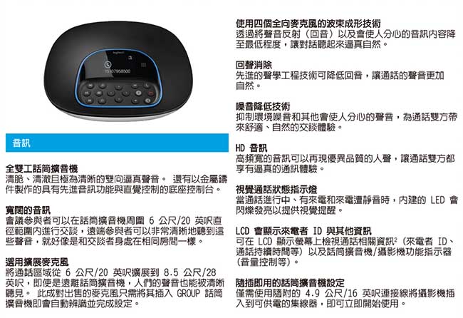 【公司貨】羅技 Logitech Conference cam Group 視訊會議系統