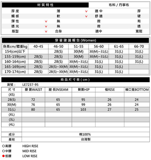 BRAPPERS 女款 新美腳系列-女用中低腰短版不收邊靴型褲-藍