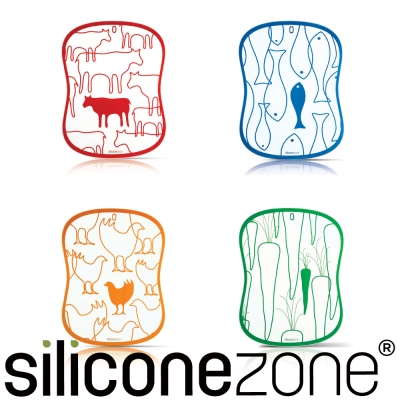Siliconezone 施理康食材分類衛生調理切菜板(4入裝)