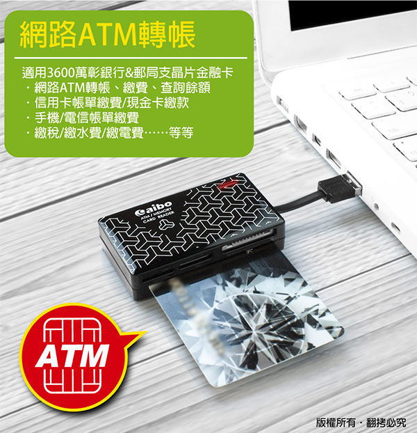 aibo AB07 時尚ATM晶片記憶卡讀卡機