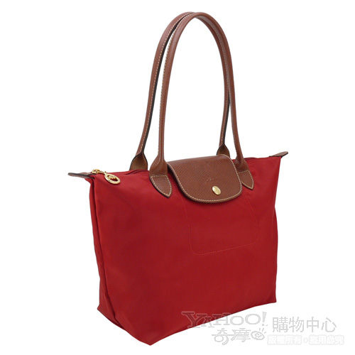 LONGCHAMP 經典Le Pliage摺疊長提把水餃包-小.紅