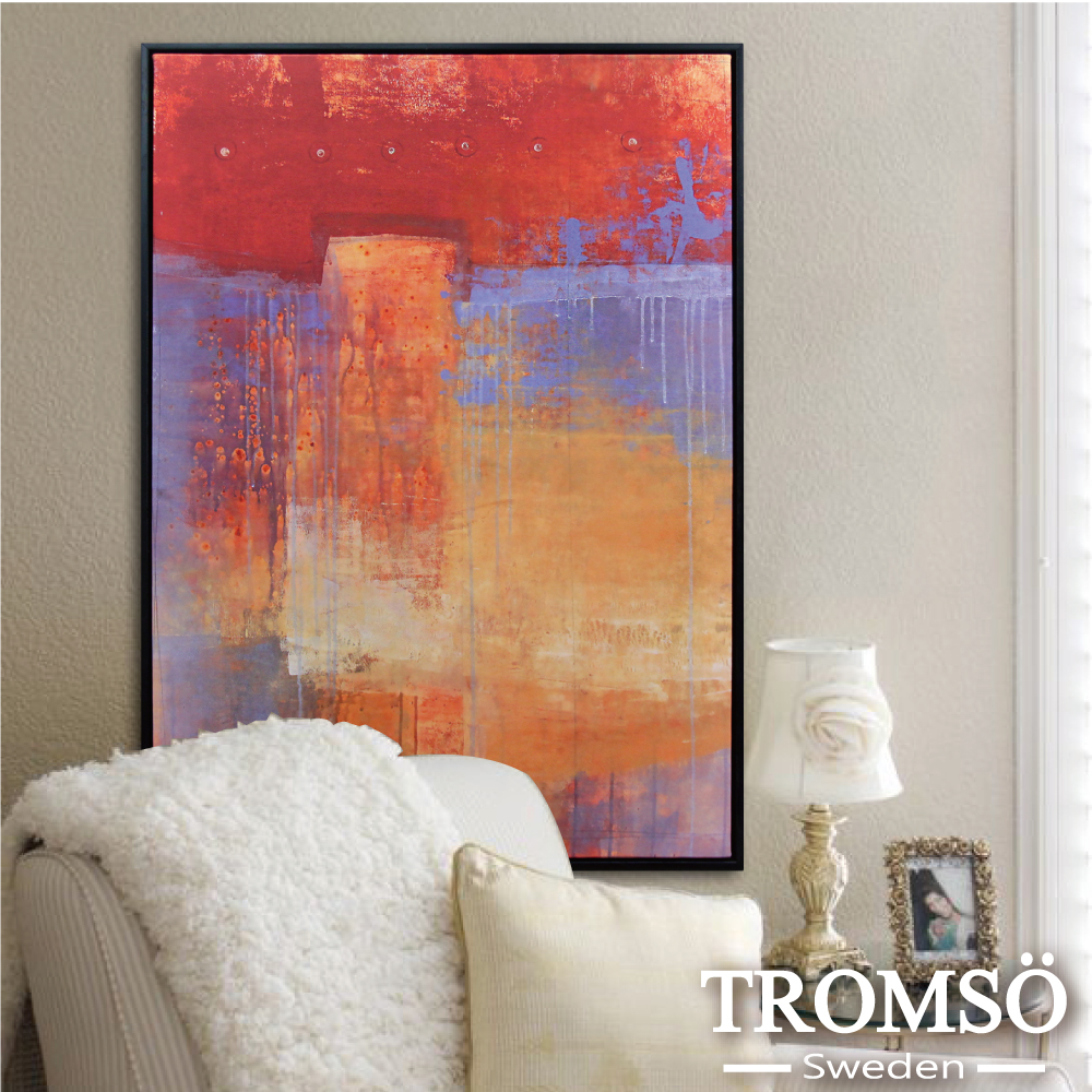 TROMSO時尚風華抽象有框畫-璽紅力量-W918(52X72cm)